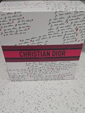 Dior White Box with Pink Accents and Black Script